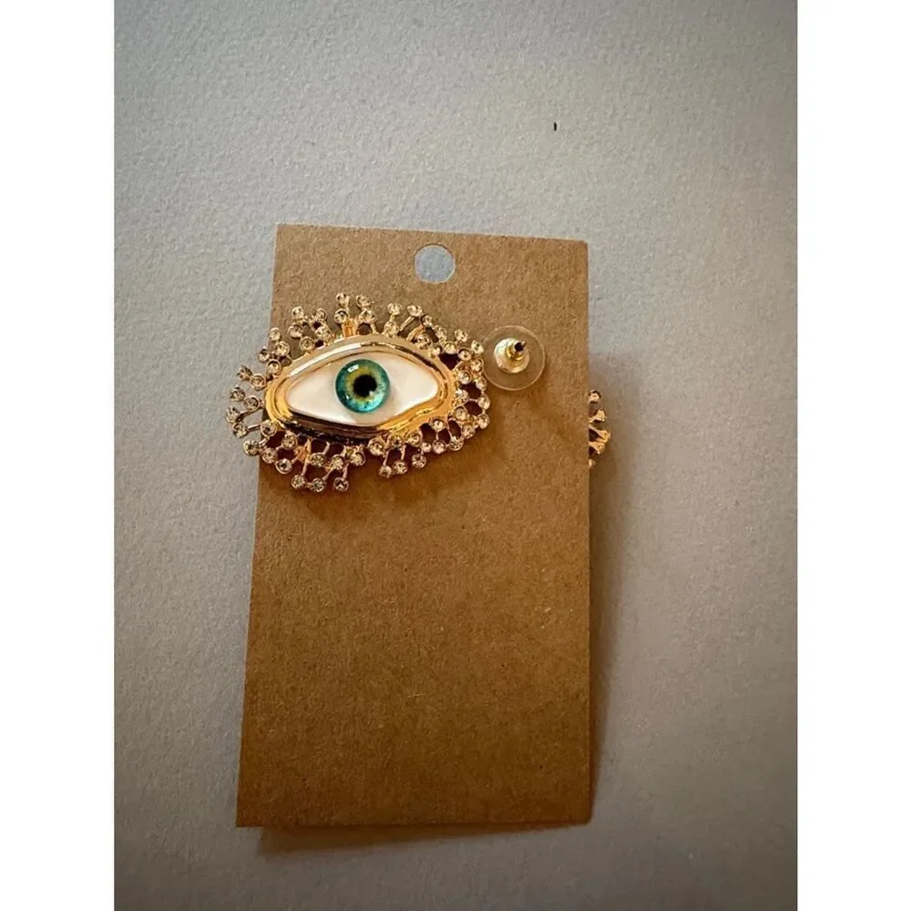 Gold Evil Eye Statement Earring A1756